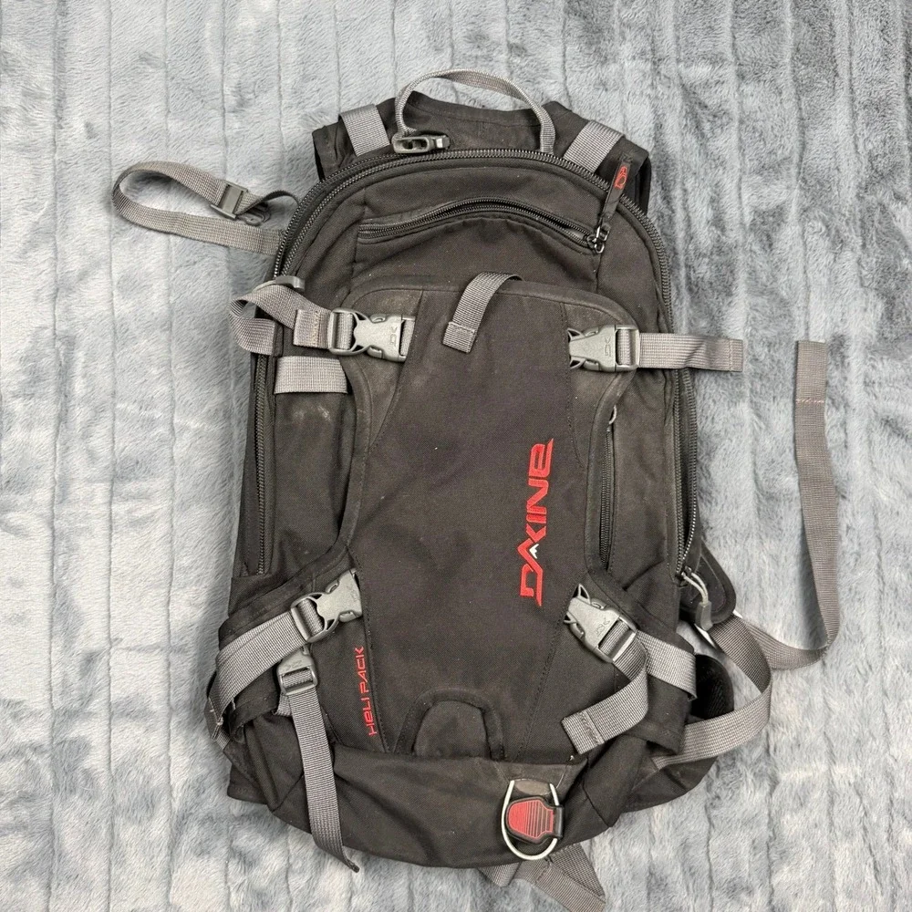 Dakine Heli Pack Backpack Black Grey Red Technical Outdoor Ski Snowboard Bag